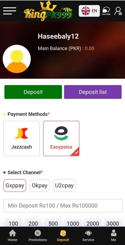 KINGPK999 Game Deposit